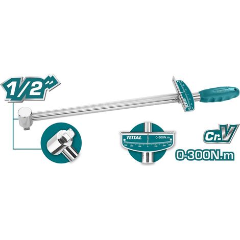 CHIAVE DINAMOMETRICA 1/2" A MISURAZIONE CONTINUA 0-300Nm TOTAL