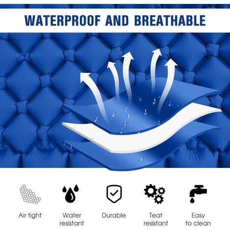 Tapis de Camping léger avec oreiller à Air, matelas Portable, imperméable, coussin de couchage pour sac à dos (1/5)