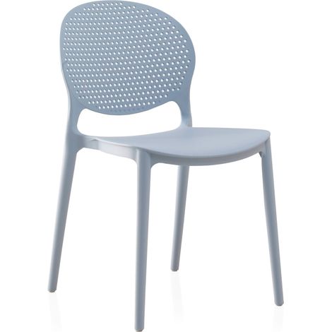 chaise design bleu ciel empilable en polypropylène moderne - bleu ciel moderne (1/5)