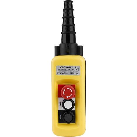 Commande de Levage de Grue, Interrupteur à Bouton Poussoir pour Palan à Chaîne De Grue, Contrôleur Suspendu De Levage avec Arrêt d'urgence (1/5)