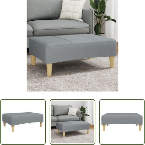 Stoffhocker - Fußhocker Hellgrau 77x55x31 cm Stoff (1/5)