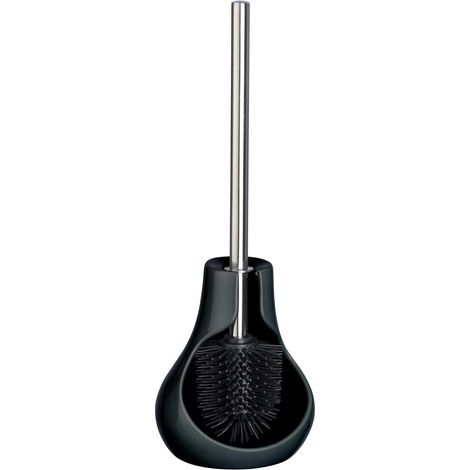 Brosse WC Drop Neo Noir - Porte-brosse WC, Céramique, 14 x 40 x 13.5 cm, Noir (1/3)
