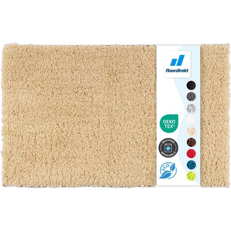Tapis de Bain à Poils Longs Sky Soft Beige crème 50 x 80 cm