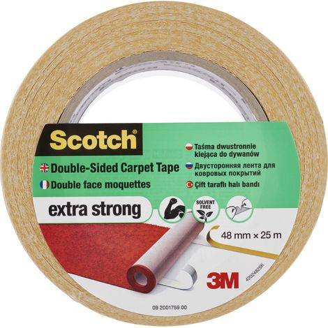 Lot de 4 rubans adhésif pour moquette extra-fort Scotch®, 48 mm x 25 m, 12U/BOX