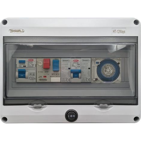 Cuadro Eléctrico Piscina Tosun 2CV 10A Reloj Contactor Clorador (1/2)