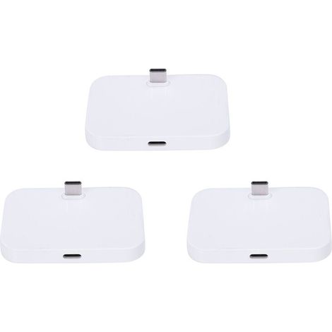 3 Type-C Handy-Tischständer USB-C Ladebasis Silber (1/5)