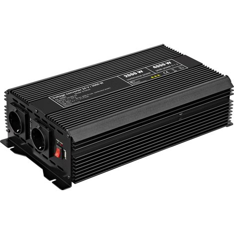 Inverter Soft Start Onda Sinusoidale Modificata DC/AC (24 V - 230 V/2000 W) USB, trasforma 24 V CC in 230 V AC. (1/5)