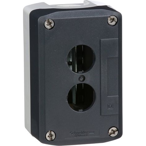 Caja vacía HARMONY XALD IP66 para pulsador ø 22 mm, 2 orificios, policarbonato gris oscuro