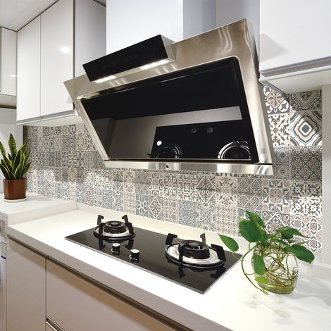 Sticker Mural Carrelage adhésif Cuisine Salle de Bain - 24 STICKERS CARREAUX DE CIMENT AZULEJOS AMADOR - 24stickers10x10cm (1/5)