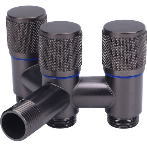 Répartiteur de robinet extérieur en laiton, 1 entrée 3 sorties, filetage mâle G1/2", gain de place pour jardin et arrosage (1/5)