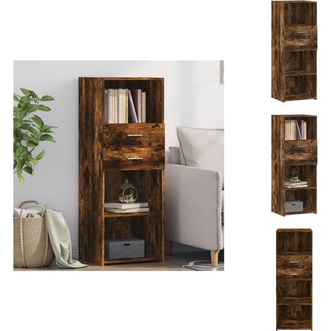 Highboard Räuchereiche 45x42,5x124 cm Holzwerkstoff - Sideboard - Hochschrank - Wohnzimmermöbel - Holz Sideboard - Massivholzmöbel (1/5)