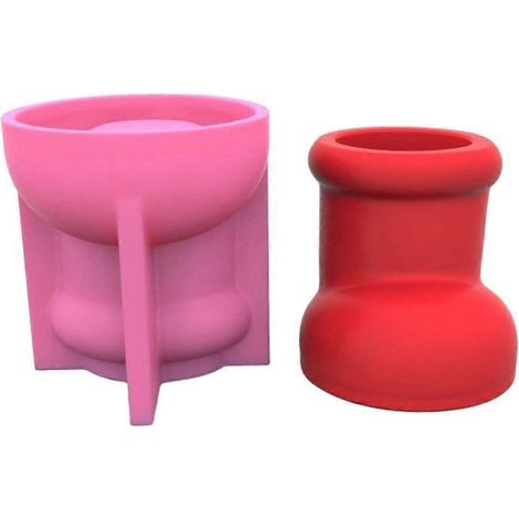 Moules en silicone en forme de botte, moule pour porte-stylo, moule pour pot de rangement, moule pour porte-pinceaux de maquillage (1/4)