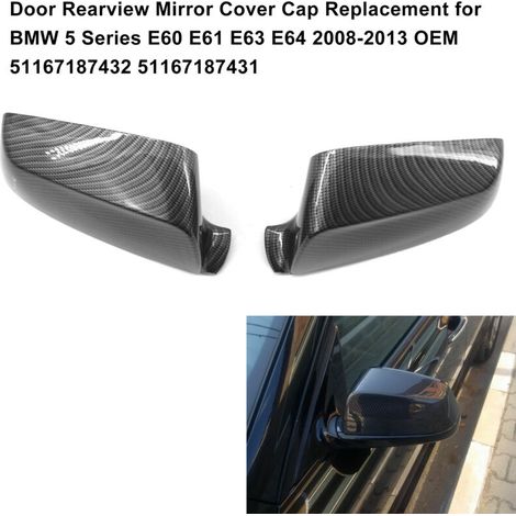 Jeffergarden Coque de rétroviseur pour BMW Série 5 E60 E61 E63 E64 2008-2013 OEM 51167187432 51167187431 (1/5)