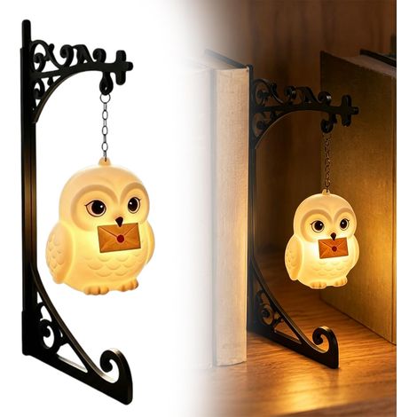 Lampe de chevet vintage en forme de hibou (bibliothèque) avec éclairage LED chaud effet halo [Classe énergétique A] (1/5)