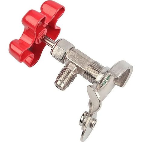 Valve De Charge - Pour Climatisation Automobile Et Appareils Frigorifiques - Interface 11 Mm - Alliage - Argent Rouge - 1 Pièce (1/5)