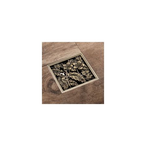 (A) Scarico doccia quadrato, scarico doccia in ottone 10x10, scarico doccia per bagno inodore in stile antico D-Crezuo