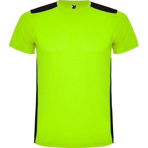 Camiseta deportiva de manga corta combinada en espalda y hombros DETROIT ROLY 8 Lima Punch/Negro