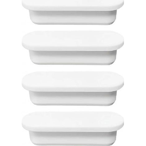 Quatre bouchons de trop-plein ovales en caoutchouc- adaptés aux éviers de salle de bain et de cuisine. (1/5)