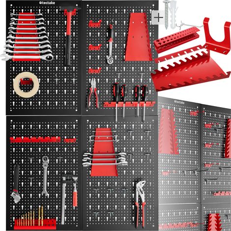 Panneaux perforés pour rangement d'outils 4 pièces en acier