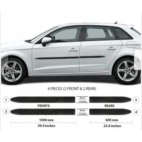 Moulures de porte latérales noires pour Audi A3 2014+ (1/5)