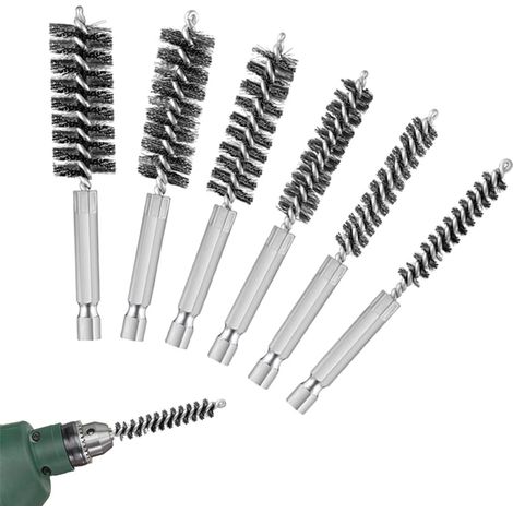 Brosse Cylindrique Brosse de Ramonage Cheminée Métallique Lot de 6 Brosse de Tuyau de Poêle Nettoyag (1/4)