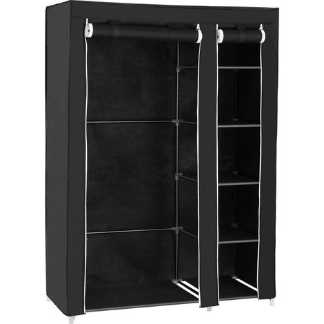 Armario plegable para ropa lona 175 cm negro 120000198 (1/3)