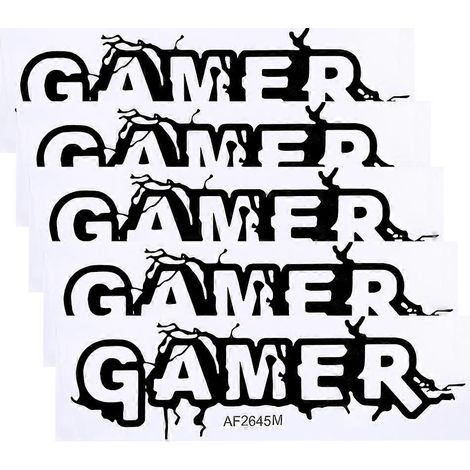 5PCS Décor Mural Lettres Anglaises Gamer Sticker Autocollant DIY pour Salon Chambre Fond Mur (1/5)