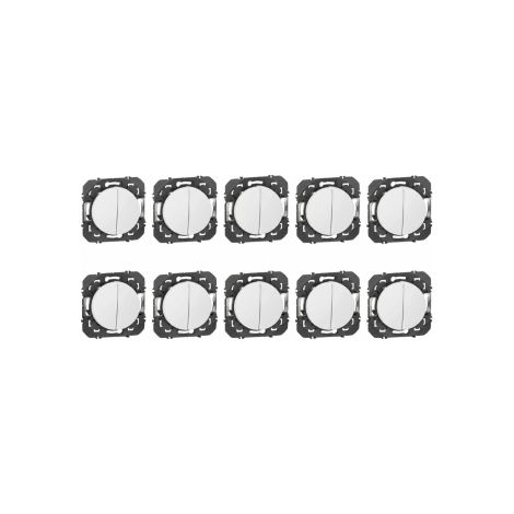 Legrand - Dooxie - LOT de 10 Double interrupteurs ou va-et-vient - Blanc - Ref. : 600002x10 (1/4)