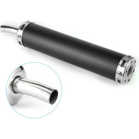 Silencieux d'échappement en acier inoxydable 20 mm/0,8 po, pièces modifiées pour moto 2 temps, noir (1/5)