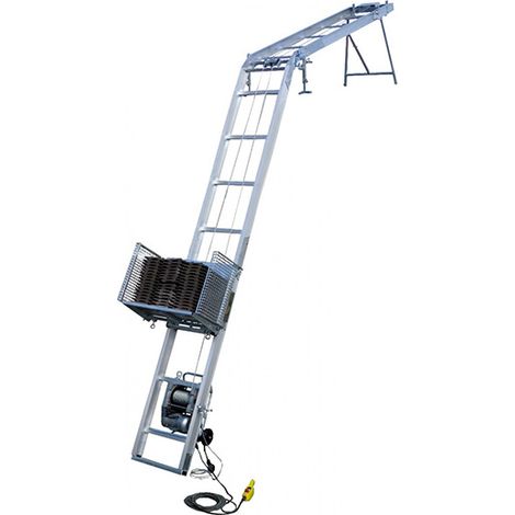 Monte-matériaux avec caisse à matériaux - Hauteur 11.00m - Charge max 250kg - 901214/11M