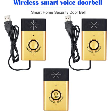 Interphone sans fil avec sonnette et moniteur bidirectionnel, comprenant 1 bouton extérieur et 2 récepteurs intérieurs pour la sécurité de votre maison connectée.-AquaForge