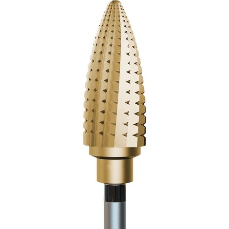 Fresa de carburo para acrílico y titanio con recubrimiento de oro - Cono colector muy eficaz (1/2)