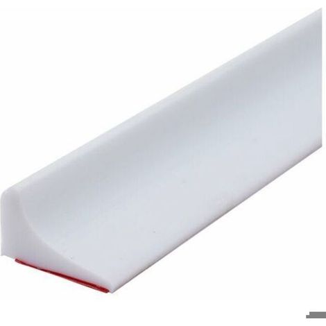 Barrière de douche en silicone autocollant, 100 cm, anti-débordement pliable, pour sol de salle de bain, blanc (1/4)