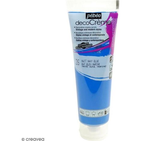 Peinture acrylique - PEBEO - DecoCrème - Bleu marine - 120 ml - Finition Mat
