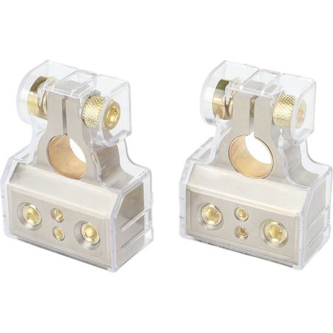 Conectores de terminales de batería de 2 piezas para automóviles y autocaravanas, rango de cables 0/2/4/6/8 AWG con cubierta protectora y sellos. (1/5)
