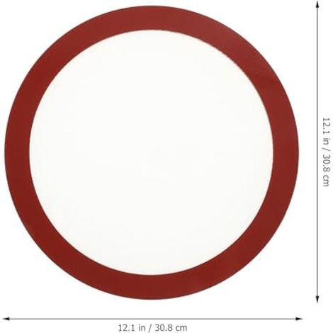 Tapis de cuisson rond en silicone de 30,5 cm - Anti-adhésif - Résistant à la chaleur - Réutilisable - Couleur aléatoire (1/5)