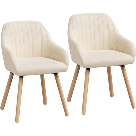 Woltu – Lot de 2 chaises de salle à manger – Siège en velours doux – Structure en acier – Dossier ergonomique – Patins antidérapants