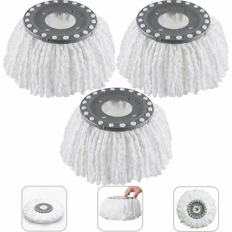 Ahlsen Stück Mikrofaser-Moppkopf, Moppkopf, runder Ersatz-Moppkopf, 360° drehbarer Moppkopf für 360° drehbarer Mopp (16 cm Durchmesser) (1/5)