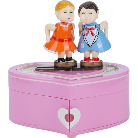 Coffret musical romantique pour amoureux, boîte à bijoux avec baiser, décoration de table rose, cadeau d'anniversaire, maison (1/5)