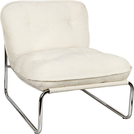 Fauteuil en tissu pieds chrome - Ecru - Basil (1/5)
