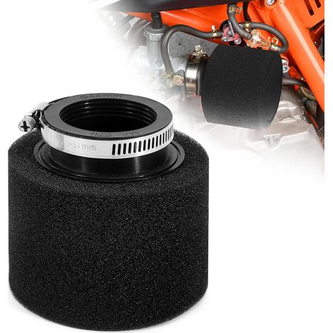 Motorrad-Luftfilter, Doppelschaum-Schwamm, 45 mm, gerade Öffnung, für ATV, Dirtbike, Motorrad, Kart, Quad, Scooter, Schwarz (1/4)