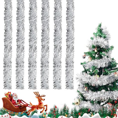 6 Pièces Guirlande Sapin de Noel Façonnable 12M(Argent) (1/5)