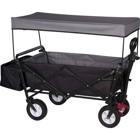 WOLTU Carrello a mano pieghevole con Tetto incluse borsetta supporto max 80 kg Antracite (1/4)