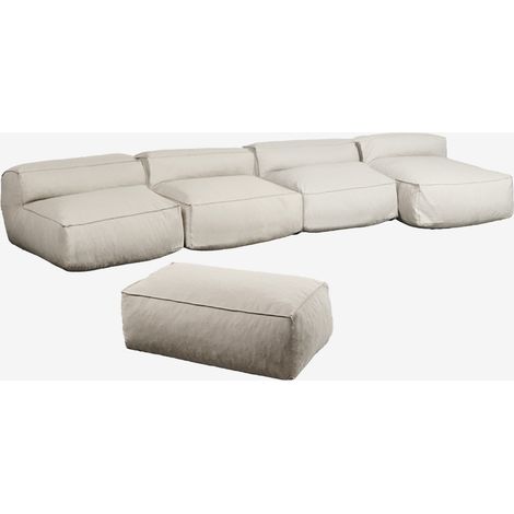 Divano modulare chaise longue 4 pezzi con pouf per giardino Dojans SKLUM             (1/5)