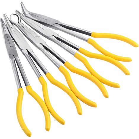 Ensemble de 5 pinces à bec long, conception à manche long, convient aux artisans professionnels, aux électriciens et aux amateurs de bricolage. (1/5)