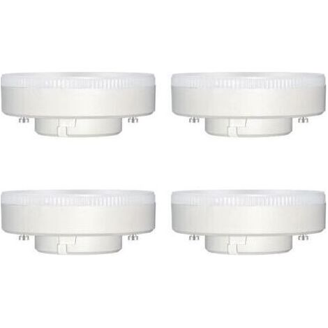 Ampoule GX53 LED 9W, Blanc Froid 6000K, 180°, Équivalent Lampe GX53 CFL & Halogène, 800LM, Non-dimmable, Spot LED Encastrable pour Meuble Cuisine/Plafond/Armoire, lot de 4 [Classe énergétique F] (1/5)
