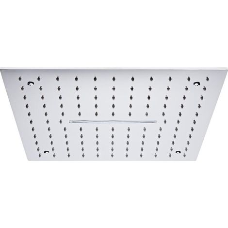 Milano Arvo Chrome 400mm Square Ceiling Mounted Recessed Shower Head with Waterblade Function