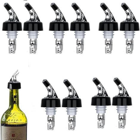 10x Automatischer Portionsausgießer 30ml – Schneller Dosierverschluss für Spirituosen, Wein, Cocktail Bar (1/4)