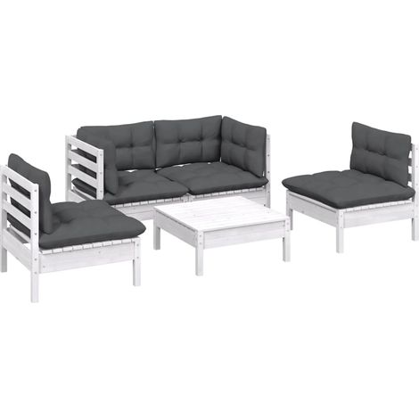 vidaXL 5 Piece Garden Lounge Set with Cushions Solid Pinewood (1/5)