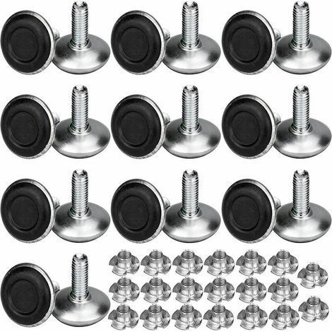 Set mit 20 verstellbaren Möbelfüßen, M8x20x30mm - Nivellierfüße für Stühle und Tische (1/4)